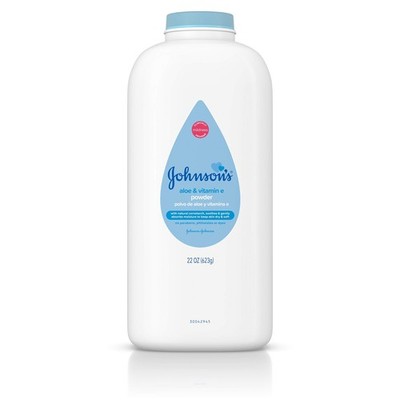 Johnson's Baby Powder with Naturally Derived Cornstarch Aloe & Vitamin E, Hyp...