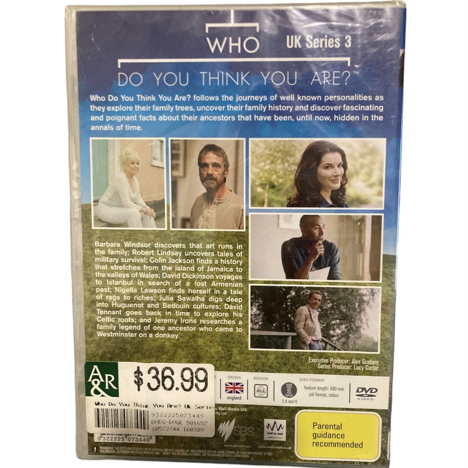 DVD Who Do You Think You Are? UK Series 3 ALL Regions PG New SBS Free