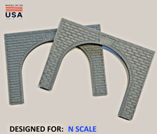 N Scale Brick Double Train Tunnel Portal - N Model Railroad Scenery