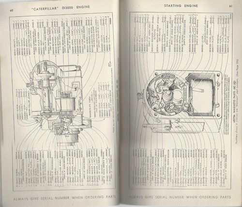 Juego de piezas eléctricas de motor y diésel Caterpillar D13000 catálogo 1945 - Imagen 4 de 5