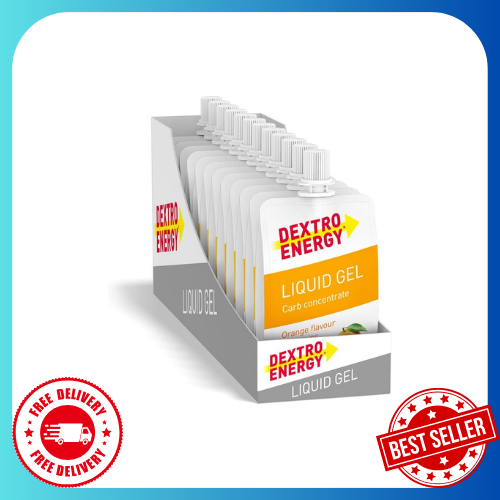 Dextro Energy Orange + Vitamins Liquid Gel | Non-Sticky, High Carb with 28 g of - Picture 1 of 4