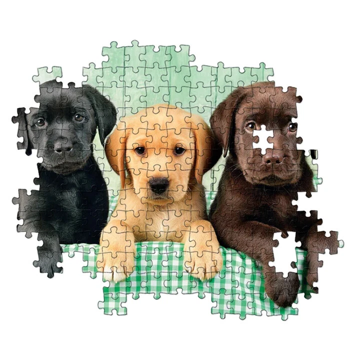 Puzzle Clementoni - 1000 pezzi - Tre cani Labrador piccoli cuccioli 69x50 cm - Immagine 3 di 4
