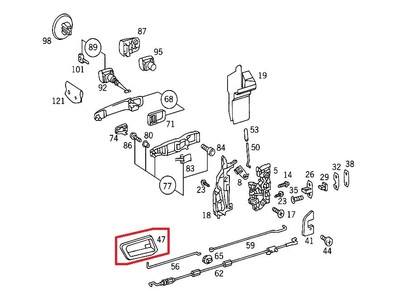 2027660964 Left Front Interior Door Handle Trim Mercedes-Benz OEM  