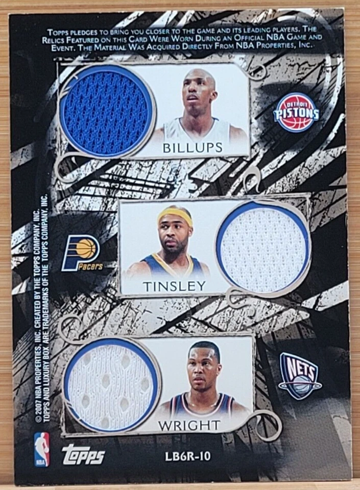 Camiseta GU 2006-07 Topps Luxury Box Paul Pierce Chauncey Billups Alridge #D/149 Foto 2 de 2