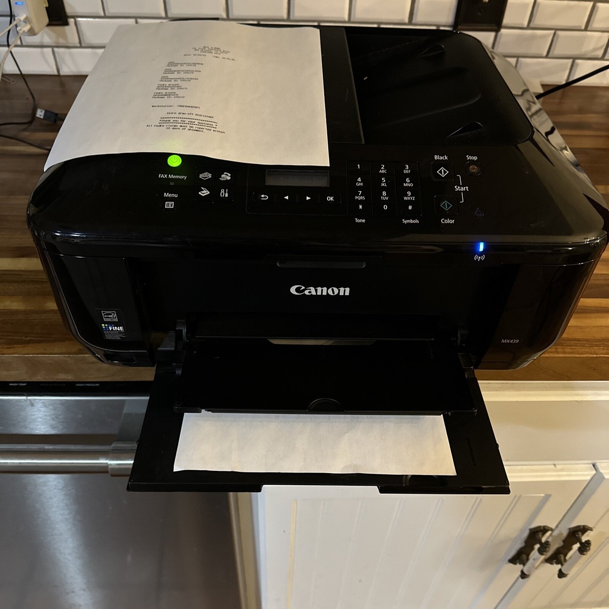 Canon PIXMA MX439 All-In-One Inkjet Printer CLEAN TESTED W/BLACK INK