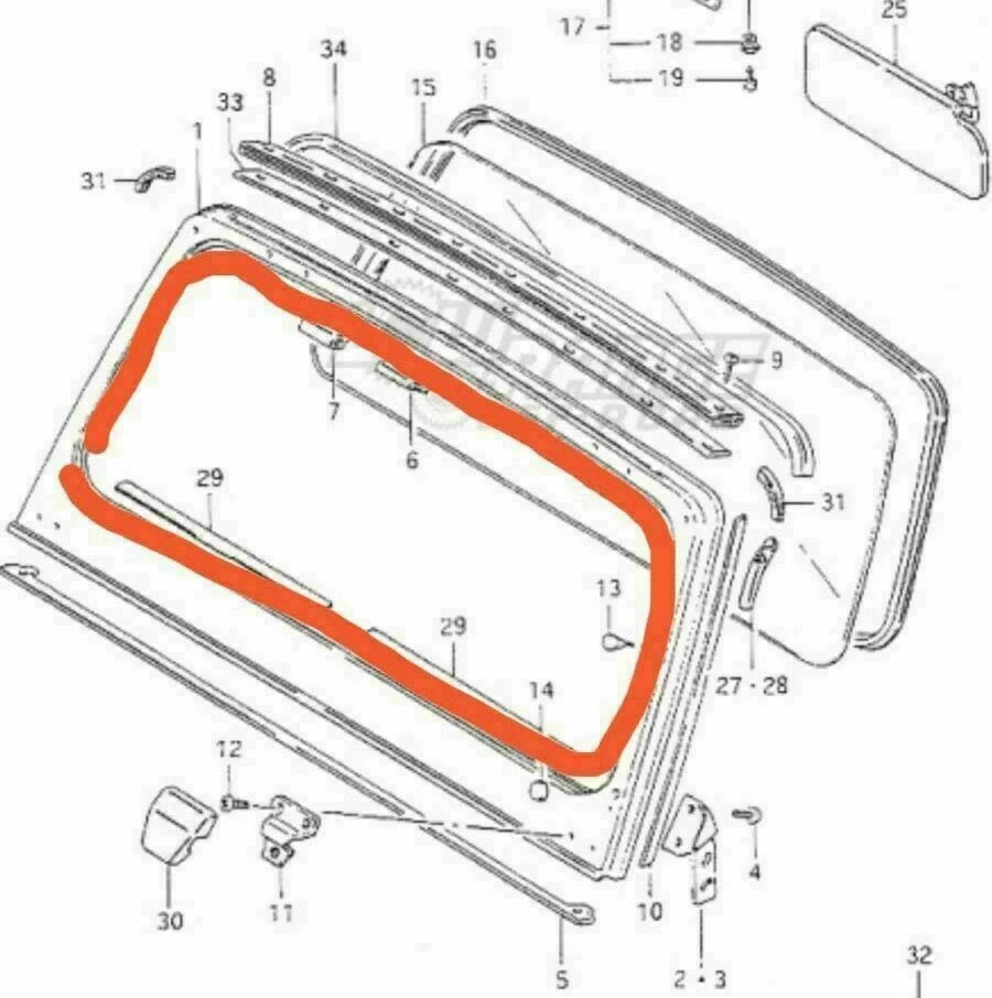 Suzuki Samurai Sierra Sj Samurai Windshield Front Frame Window Panel - Image 2 of 4