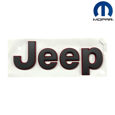 18-25 JEEP WRANGLER & GLADIATOR GRAY W RED OUTLINE FENDER OEM BADGE EMBLEM MOPAR