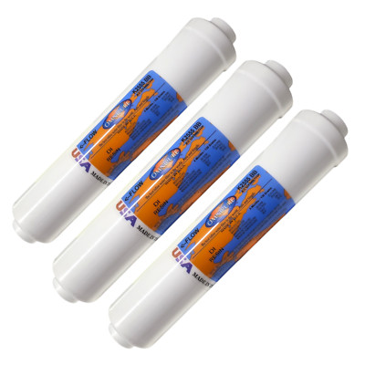 Omnipure K2555-BB Deionizing Mixed Bed Filter with 1/4-Inch FPT  3PACK