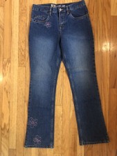 Girls  Cruel Girl Georgia Jeans Size 16 R 28x32 Slim Low Rise Boot Flowers