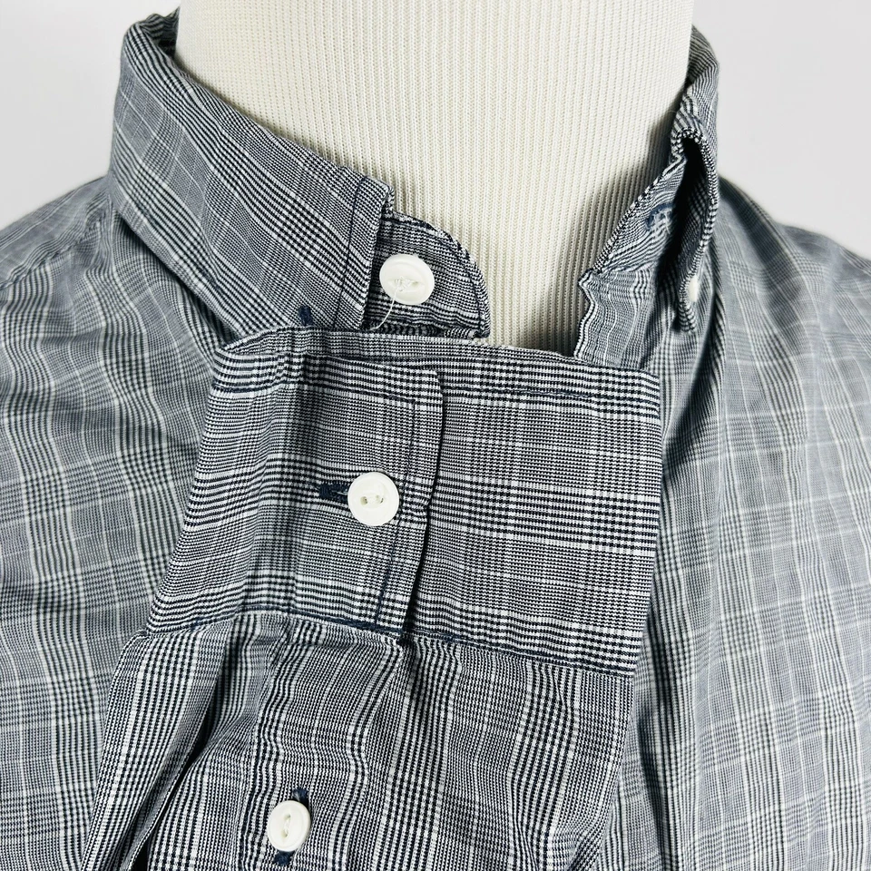 Маленькая повседневная рубашка Sperry на пуговицах черная белая клетчатая 100% хлопок - Изображение 4 из 4