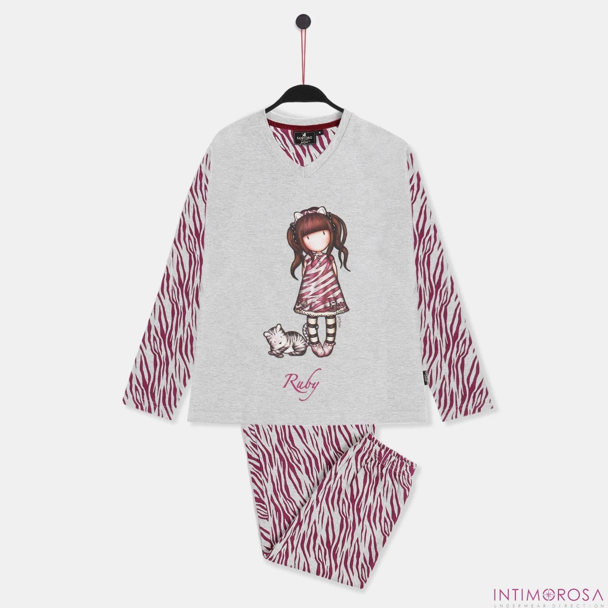 Pajamas Girl Santoro Gorjuss 60843 Warm Cotton Grey eBay