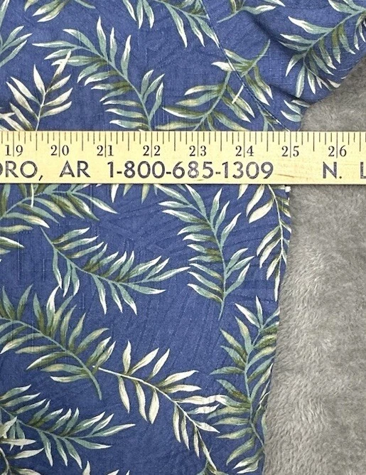 Tasso Elba Hawaiian Shirt Mens XL Blue 100% Silk Lightweight Button Tropical - Image 4 of 4