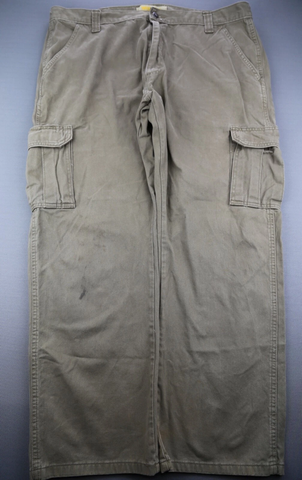 Men's Wrangler Cargo Pants Green 7 Pocket 100% Cotton Size 40x30
