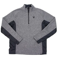 Spyder Mens L Gray Outbound 1/4 Zip Pullover Fleece Lined Sweater