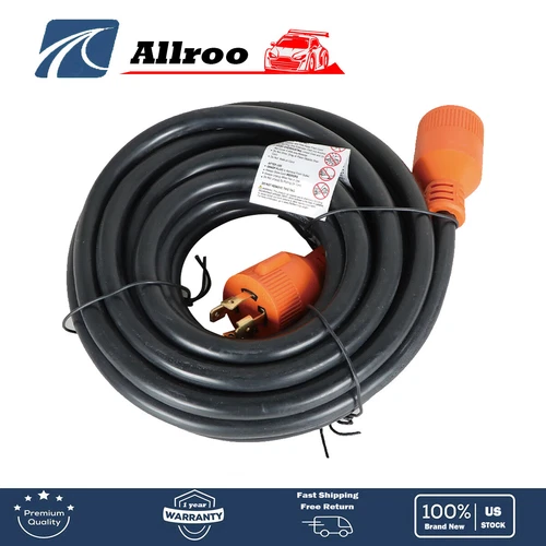4 Prong Locking Generator Extension Cord 25 FT Power Cords NEMA L14-30