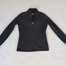 Nike FitDry Black Fleece Lined 1/4 Zip Mock Neck Pullover Size M 8-10