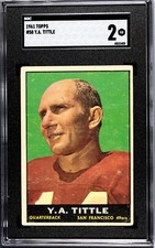 1961 Topps YA Tittle #58 - SGC 2 Good - San Francisco 49ers Vintage NFL Football