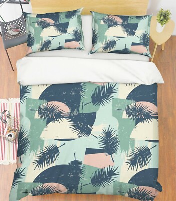 3D Green Leaf ZHUA1879 Bed Pillowcases Quilt Duvet Cover Set Queen King Zoe