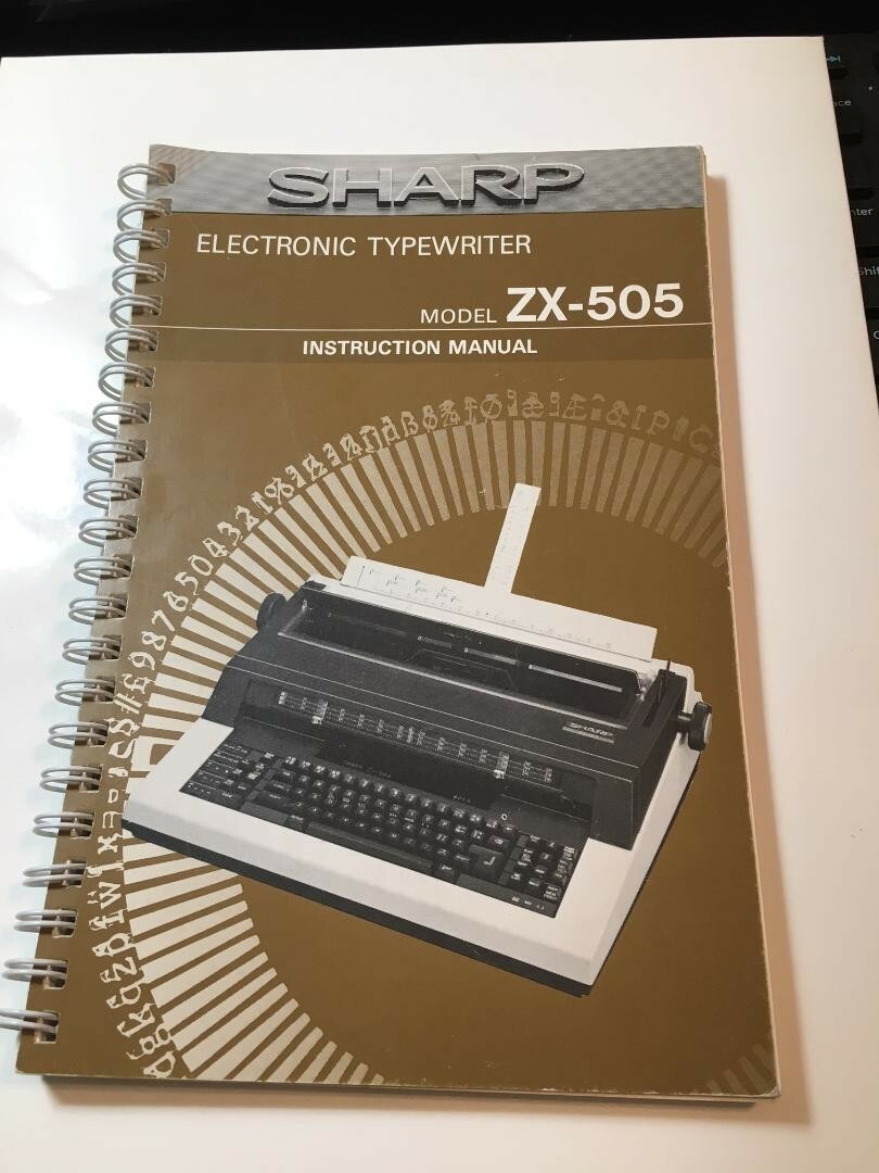Original Sharp Electronic Typewriter Model ZX-505 Instruction