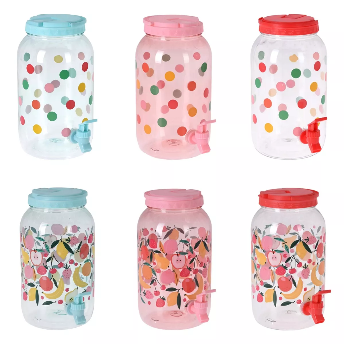 3.75L Drinks Dispenser with Tap Lid Beverage Jar Jug Cocktail Juice BBQ Plastic