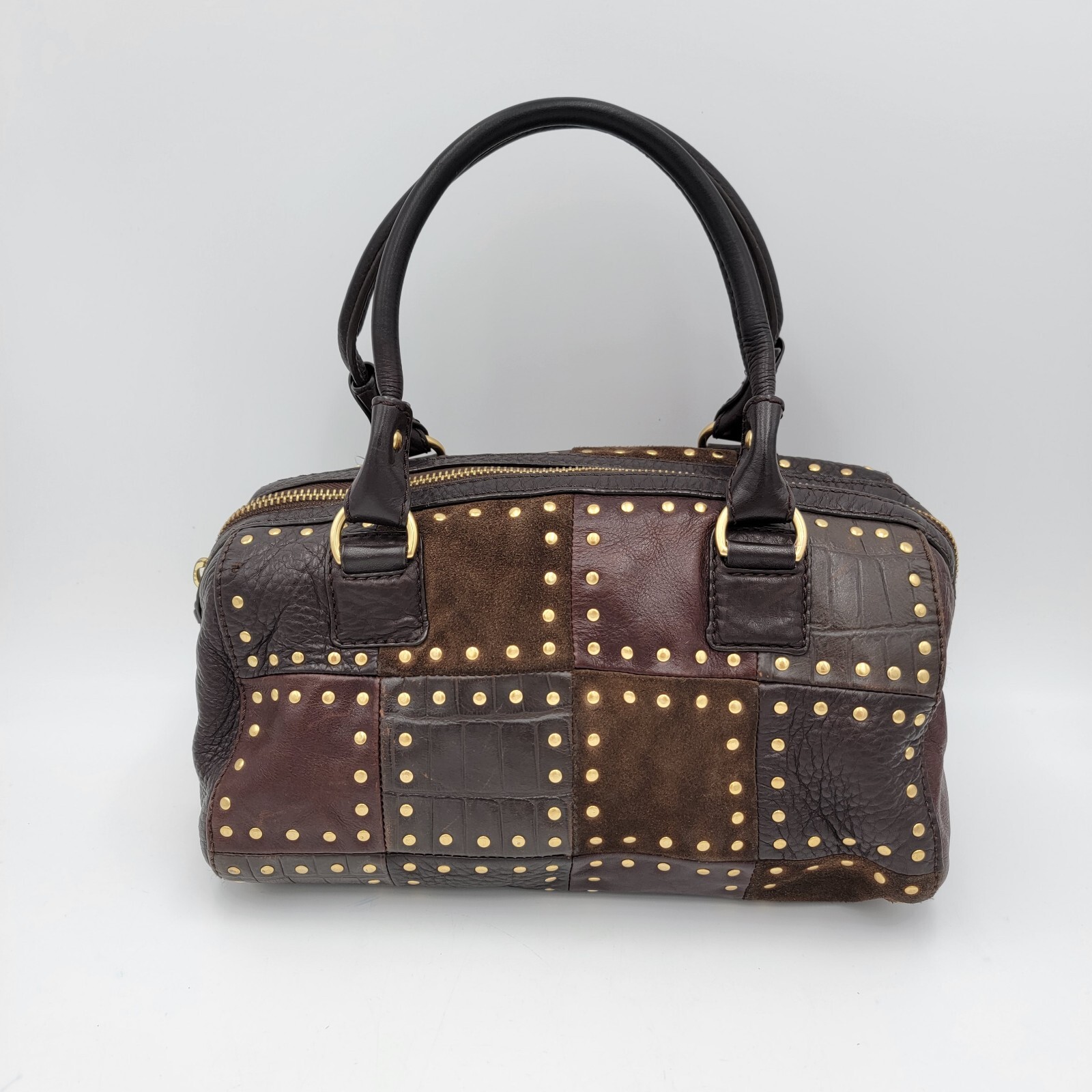 Michael Kors Astor Brown Leather Patchwork Croc E… - image 3