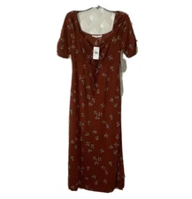Lush Womens Dress Short Sleeve Rust Color Size L NWT