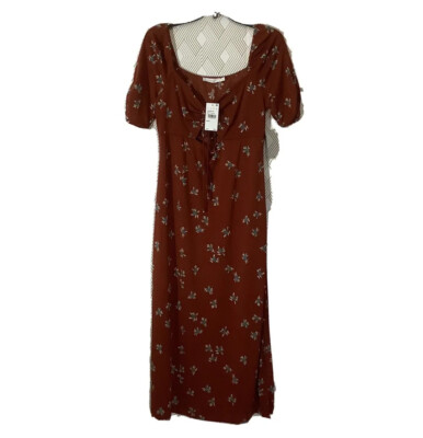 Lush Womens Dress Short Sleeve Rust Color Size L NWT
