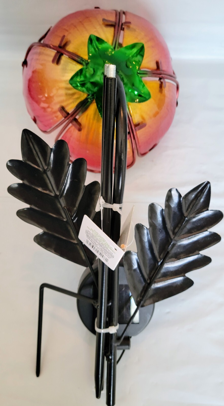 Walgreens Garden Party Solar Light Lawn Stake Pink Flower Metal Glass