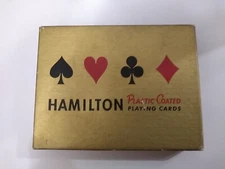 HAMILTON. 1970s plastic coated playing cards.Used condition. Made In The USA.
