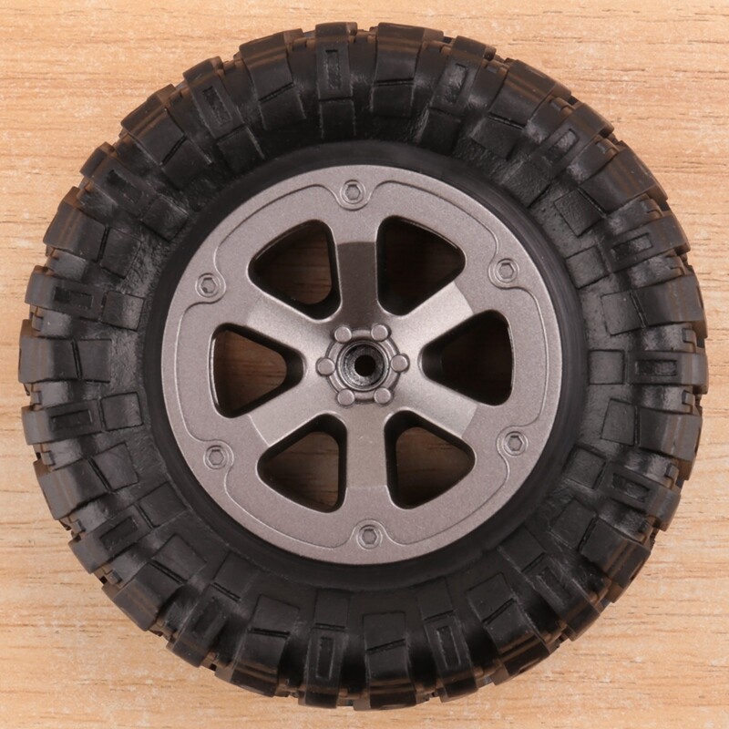 4 Pneus 1/16 Pour Camions RC WPL, JJRC, MN - Upgrade Noir Caoutchouc, Taille 72x72x24mm