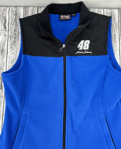 NASCAR Jimmie Johnson chase authentication women’s Large blue black zip vest 48