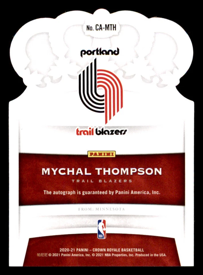 2020-21 Crown Royale Crown AUTO Gold #25 Mychal Thompson/10 /10 - Image 2 of 2