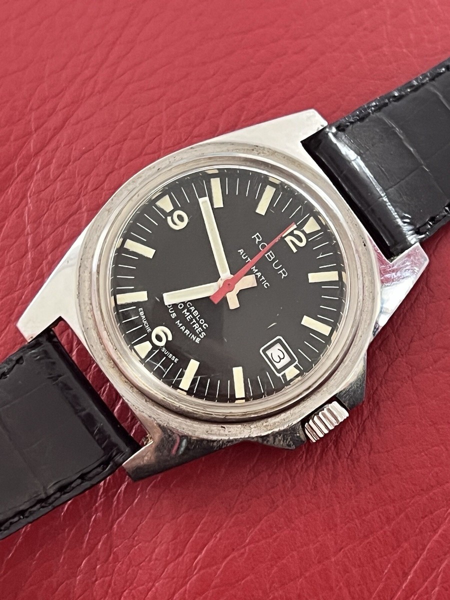 Montre De Plongée Automatique ROBUR Vintage 200m - Années 60 Boîtier Acier - Mécanique Automatique