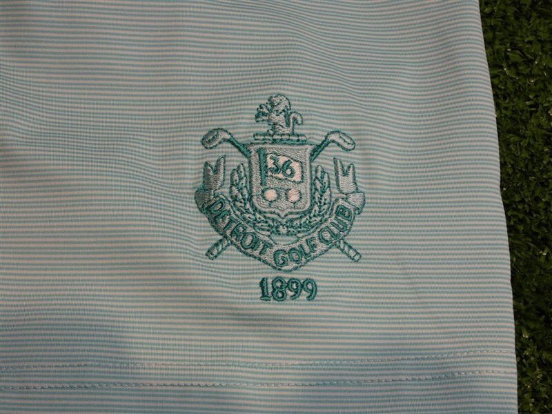 Straight Down Men's North Berwick Golf Shirt C.C. Logo Bay Small