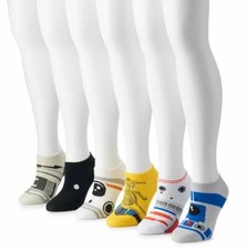 New Juniors Star Wars 6-Pack No Show Socks Size 9-11 Shoe Size 4-10
