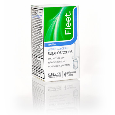 Fleet 185 Liquid Glycerin Suppositories - Case of 24 packs of 4 (96) Exp 02/2027