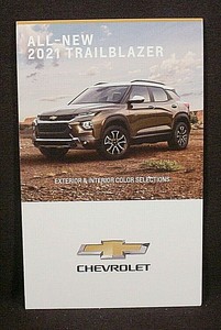 2021 CHEVROLET TRAILBLAZER PAINT COLOR CHIP BROCHURE