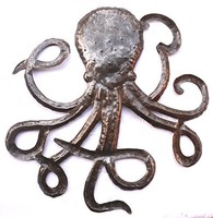 Octopus Steel, Metal Sea Wall Art, Recycled, Ocean Marine 22.5 X 23, New, Free on sale Octopus Steel, Metal Sea Wall Art, Recycled, Ocean Marine 22.5 X 23, New, Free on sale