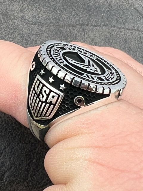 Mens Real Solid 925 Sterling Silver US Air Force Military Army Ring ...