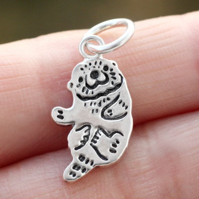 Otter Pendant Charm 925 Sterling Silver North American River Otter Wild Animal