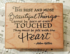 The Best and Most Beautiful Things Helen Keller PSX rubber stamp F-2843
