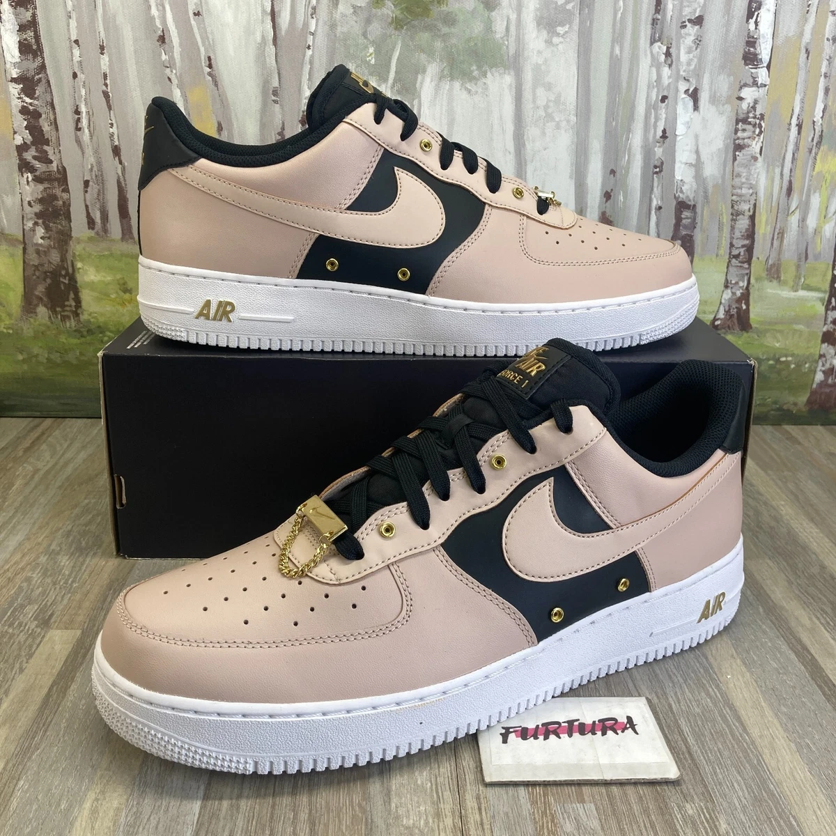 Nike Air Force 1 '07 PRM Particle Beige Black DA8571-200 Men's Size 14 Shoes #5A