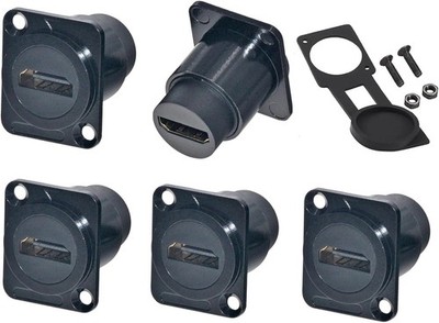 PENGLIN 5 Stück D-Typ HDMI Einbaubuchse, HDMI Panel Mount Adapter, HDMI Kabel
