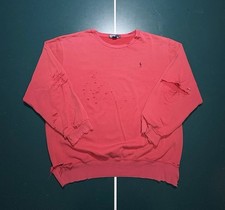 Vintage Polo Ralph Lauren Crewneck Sweatshirt Men  s XL Faded Red Distressed 90s