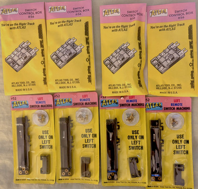 4 Atlas #52 Left Remote Switch Machines, 4 Atlas #56 Switch Control Box