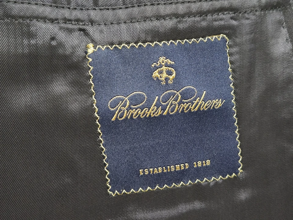 Para Hombres 43L Brooks Brothers Italia Azul Marino Tiza Rayas Franela Lana Cachemira  Foto 4 de 4