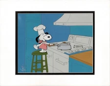 Charlie Brown Thanksgiving PEANUTS Cel and Drawing 1973 Schulz Snoopy T846