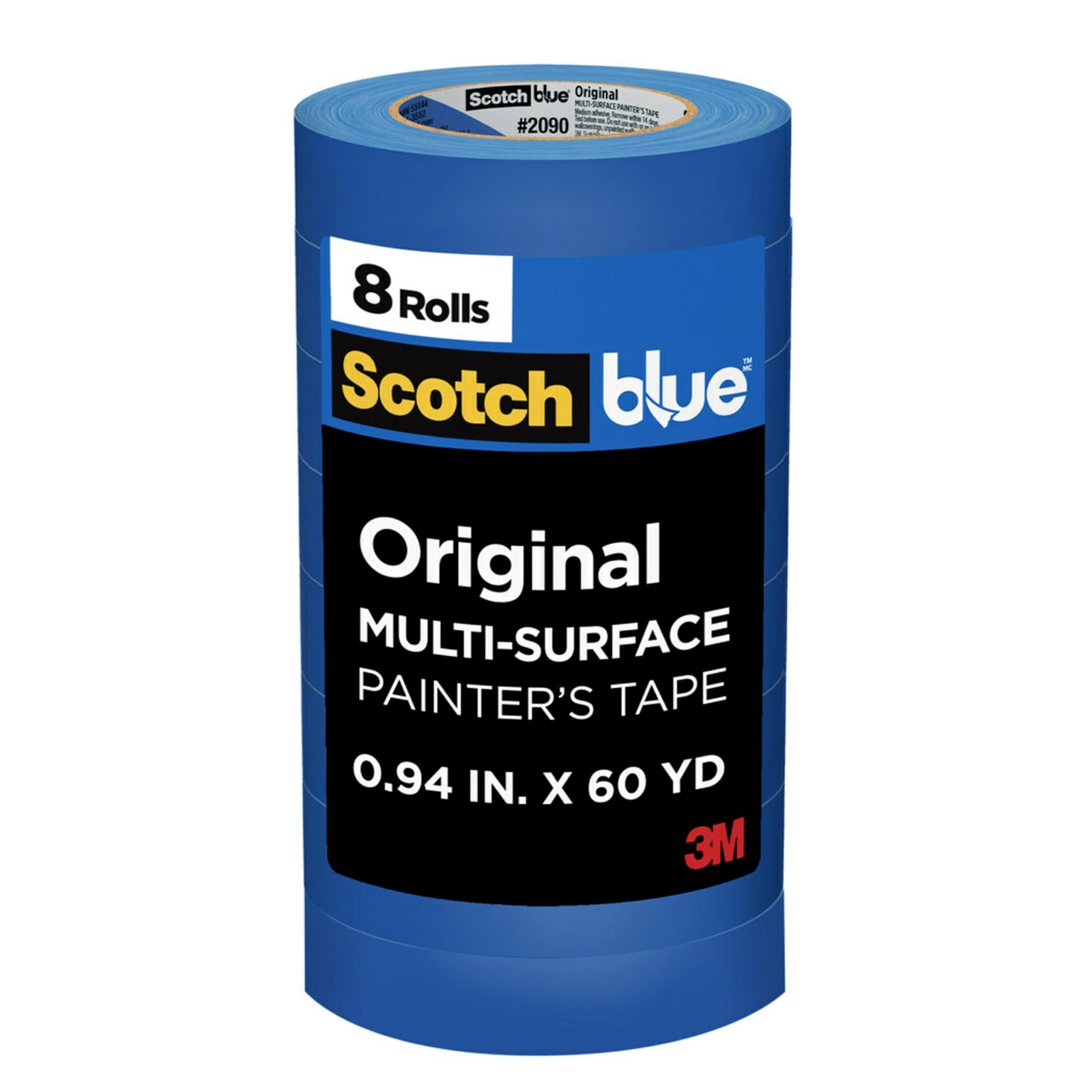 ScotchBlue Painter's Tape, 0.94"" Width x 60 Yards, 8 Rolls, Blue, Multi-Surface,