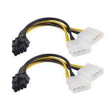 GGZZ 8-Pin PCIe to Molex 2X 4-Pin Power Cables, 8 Pin PCIe to Dual 4 Pin Mo...