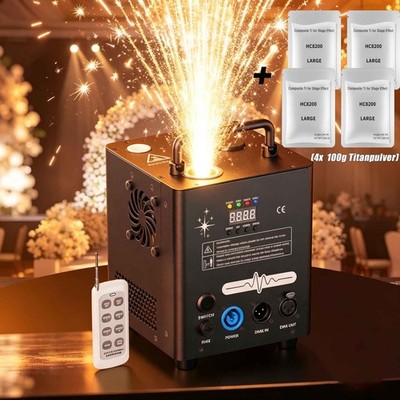 Mini 800W Sparkular Kalte Funkenmaschine DMX Mit Funkfernbedienung Mit 4x Pulver